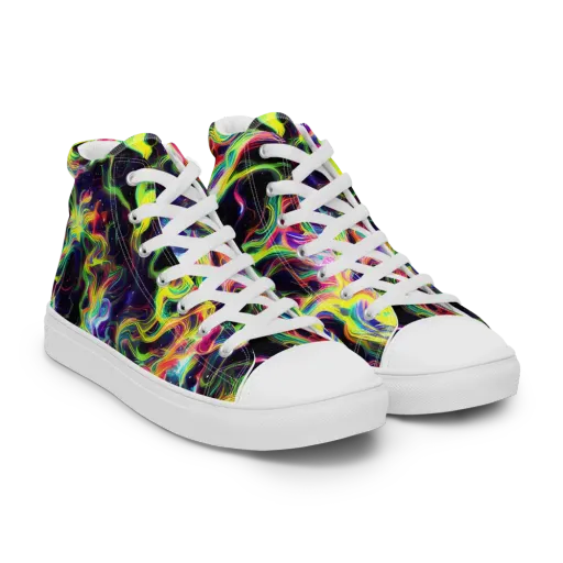 Infinite Flux on a Men's High Top Canvas Shoes