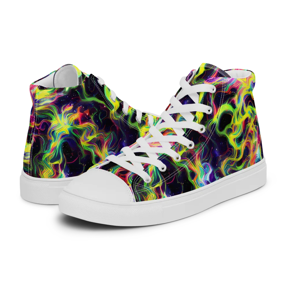 Infinite Flux on Men's High Top Canvas Shoes — Left
