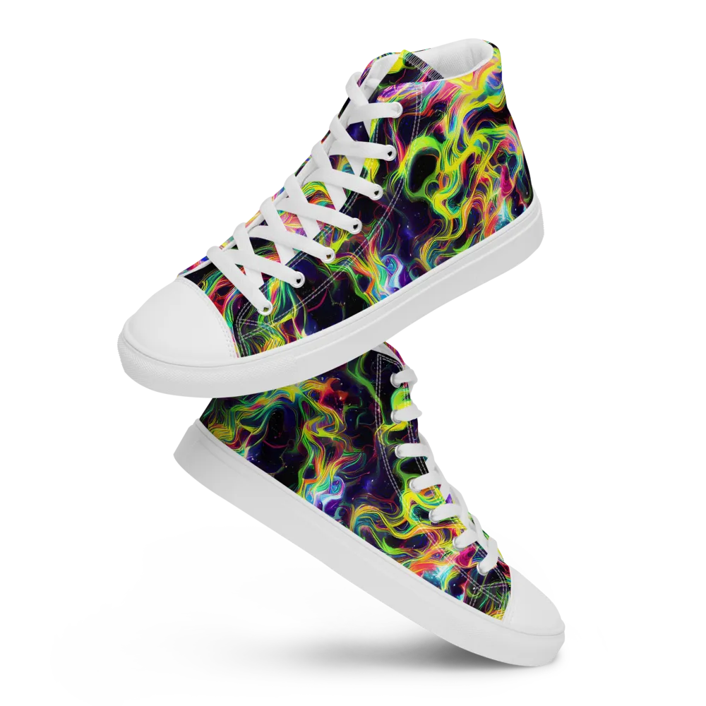 Infinite Flux on Men's High Top Canvas Shoes — Front