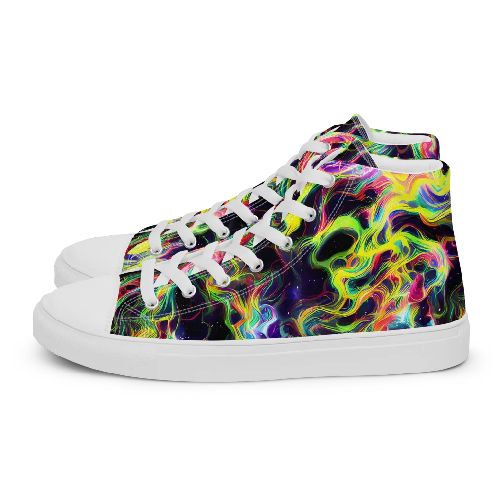 Infinite Flux on Women's High Top Canvas Shoes — Left