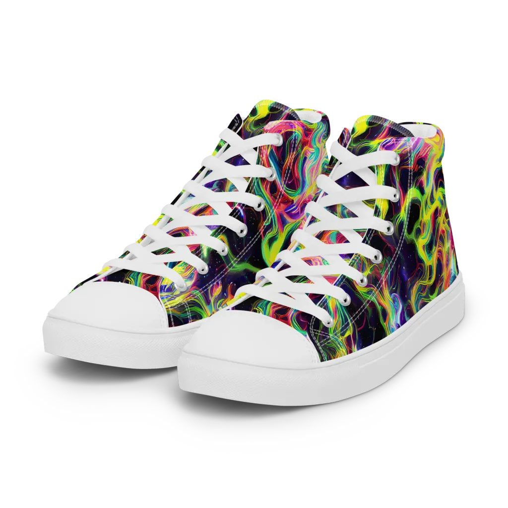 Infinite Flux on Women's High Top Canvas Shoes — Left Front