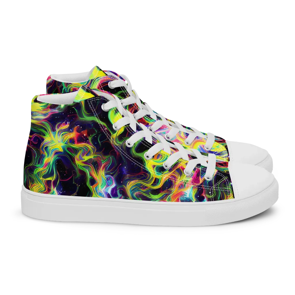 Infinite Flux on Women's High Top Canvas Shoes — Right