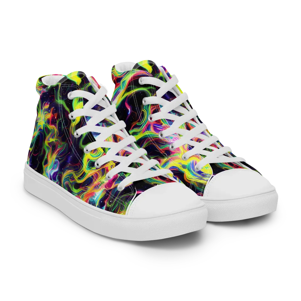 Infinite Flux on Women's High Top Canvas Shoes — Right Front