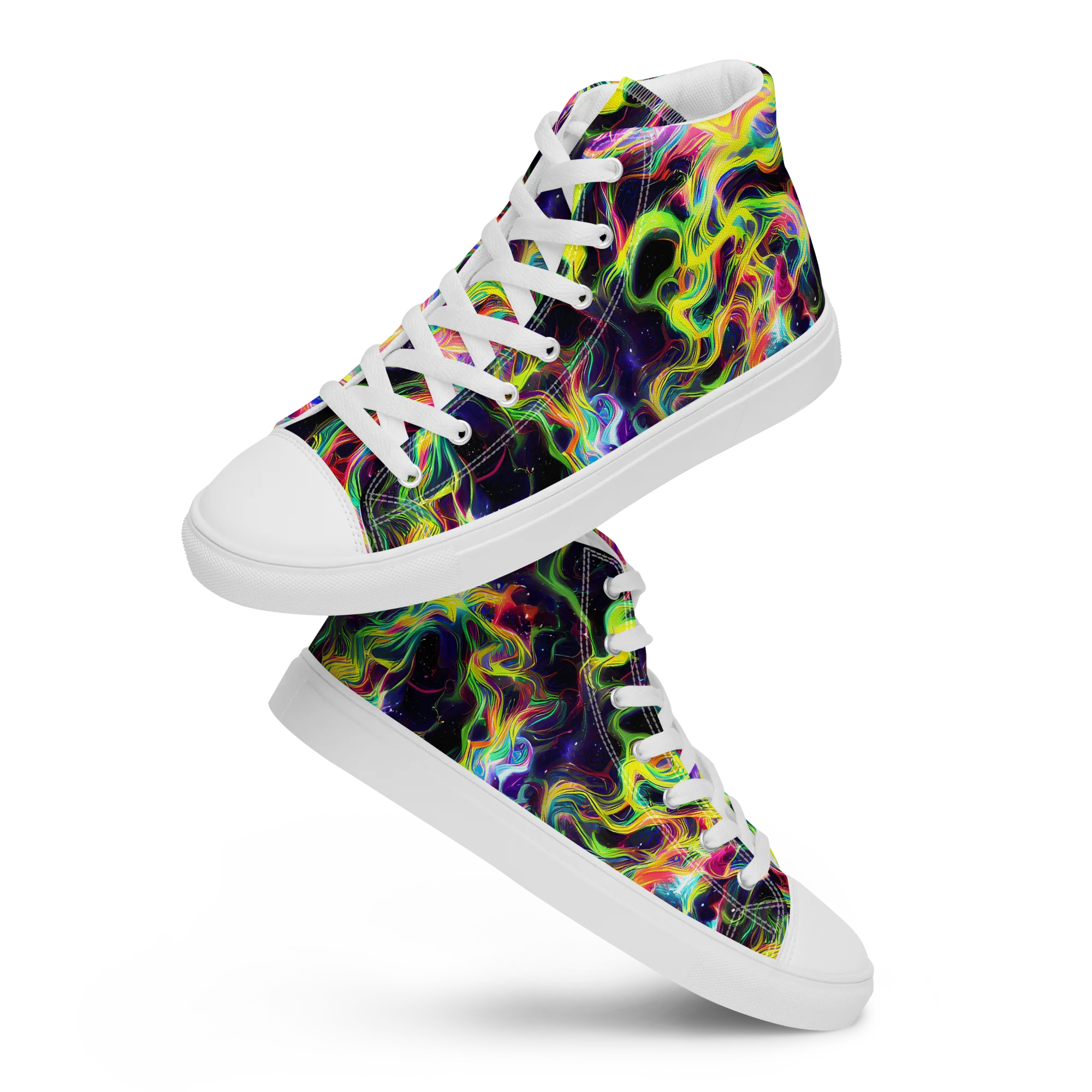 Infinite Flux on Women's High Top Canvas Shoes — Front