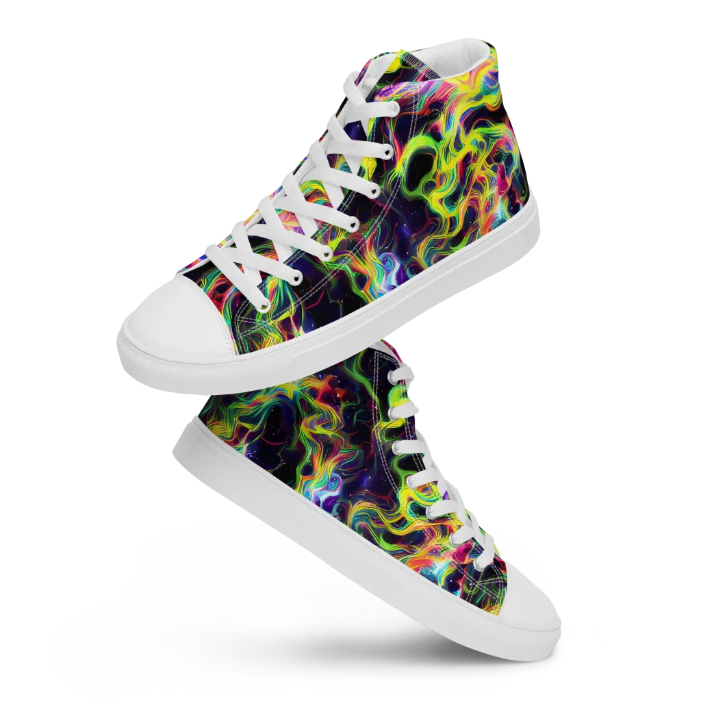 Infinite Flux on Women's High Top Canvas Shoes — Front