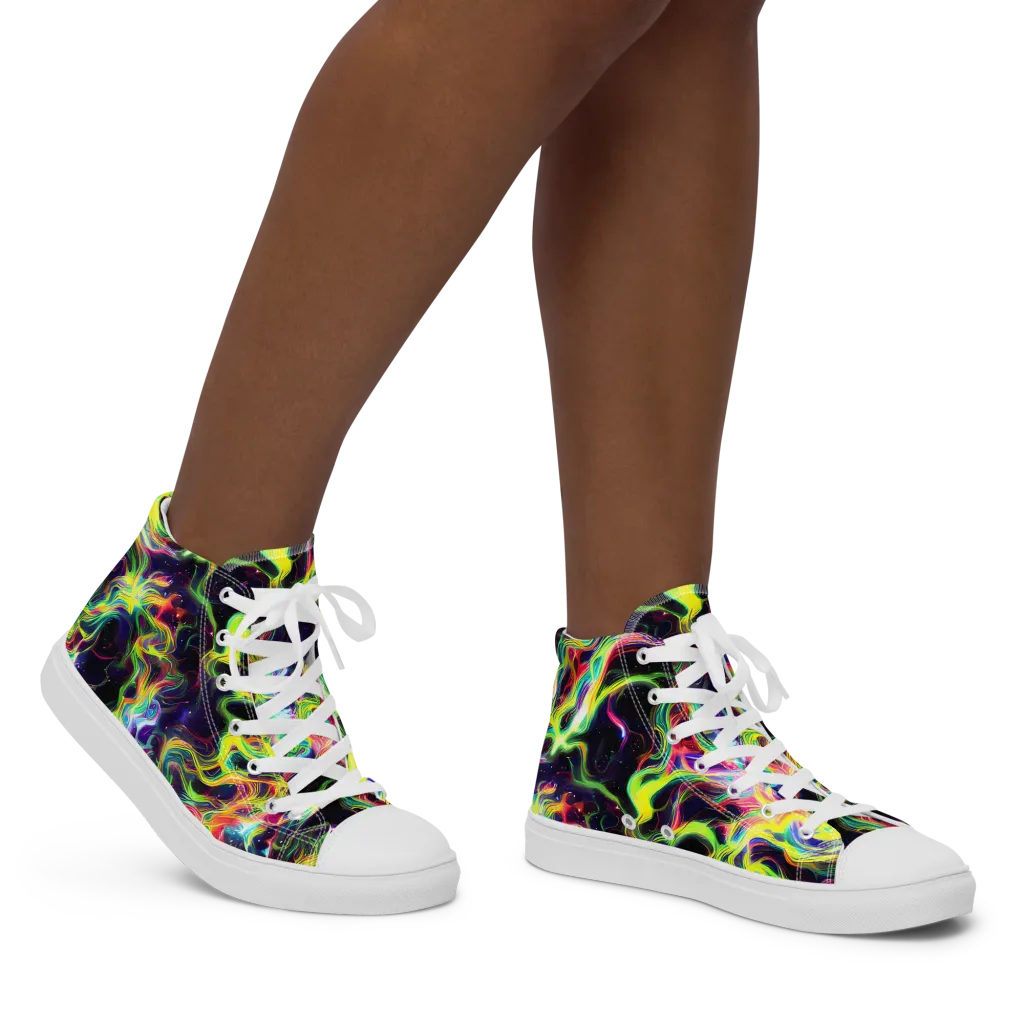 Infinite Flux on Women's High Top Canvas Shoes — Right