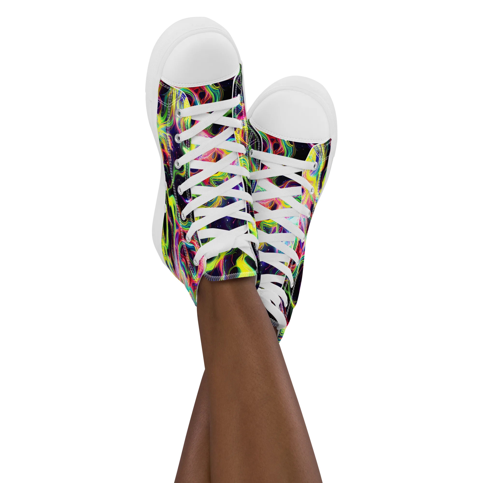 Infinite Flux on Women's High Top Canvas Shoes — Front