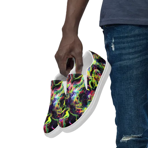 Infinite Flux on a Men's Slip-On Canvas Shoes