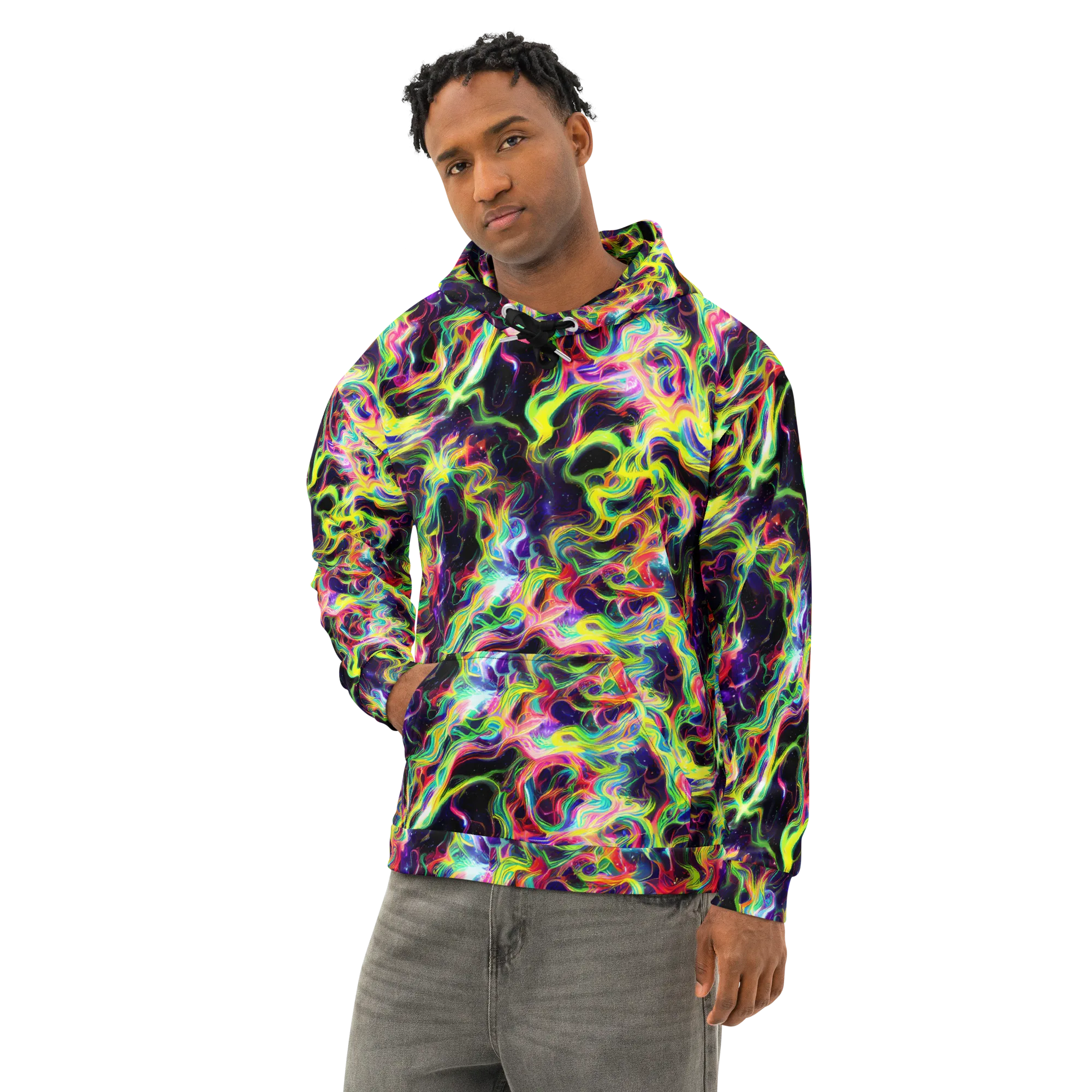 Infinite Flux on Cotton Hoodie — Left Front
