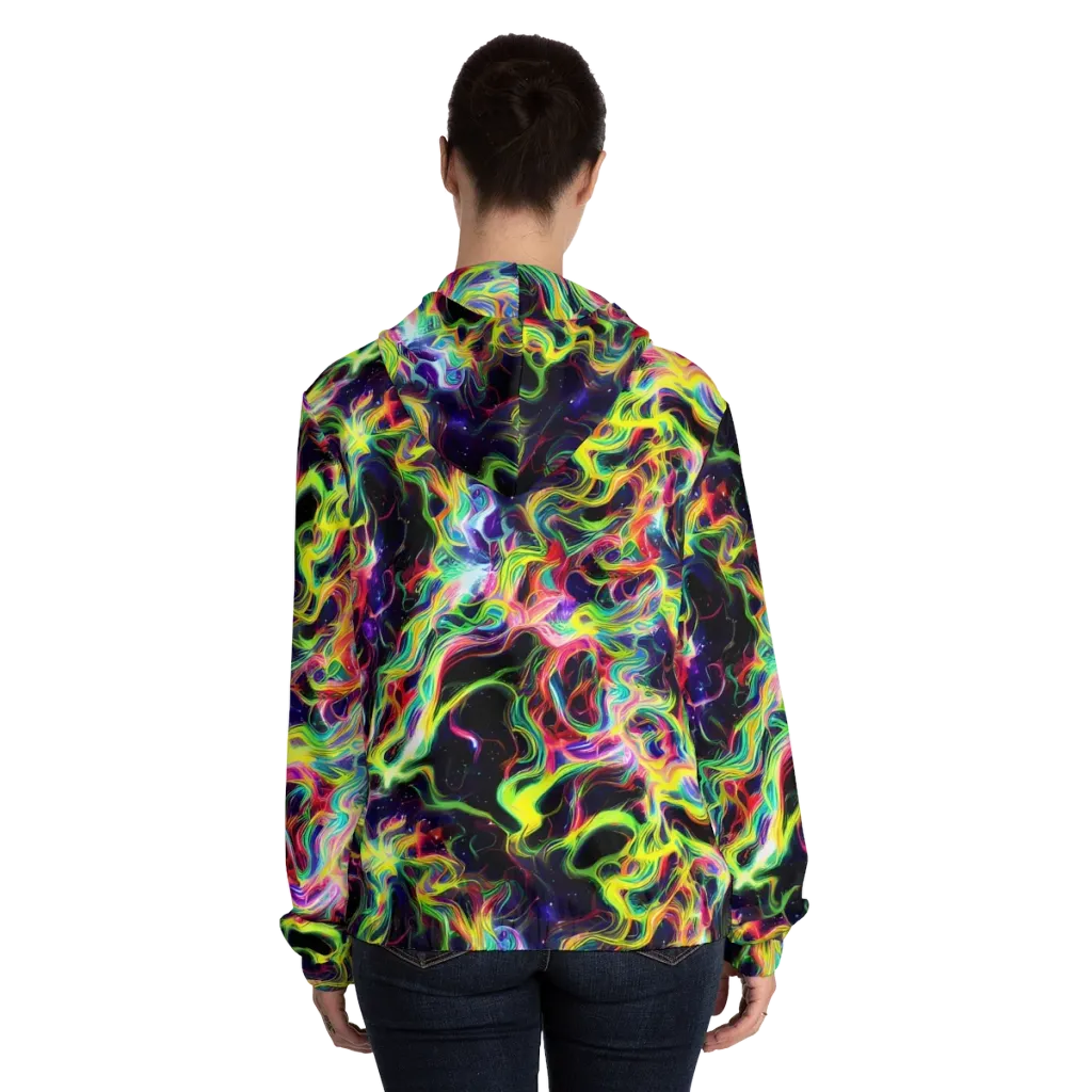 Infinite Flux on Women's Full-Zip Hoodie — Back On Person