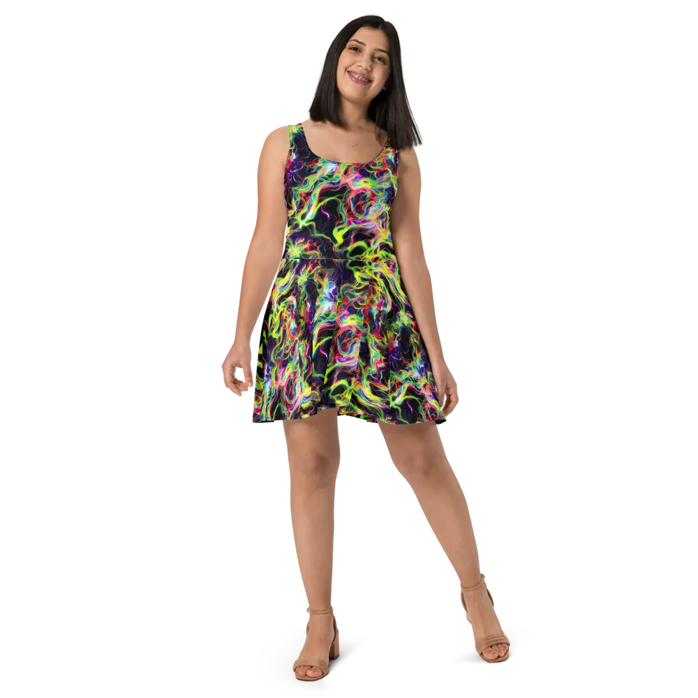 Infinite Flux on Skater Dress — Front