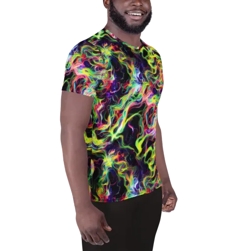 Infinite Flux on a Men's Athletic T-Shirt