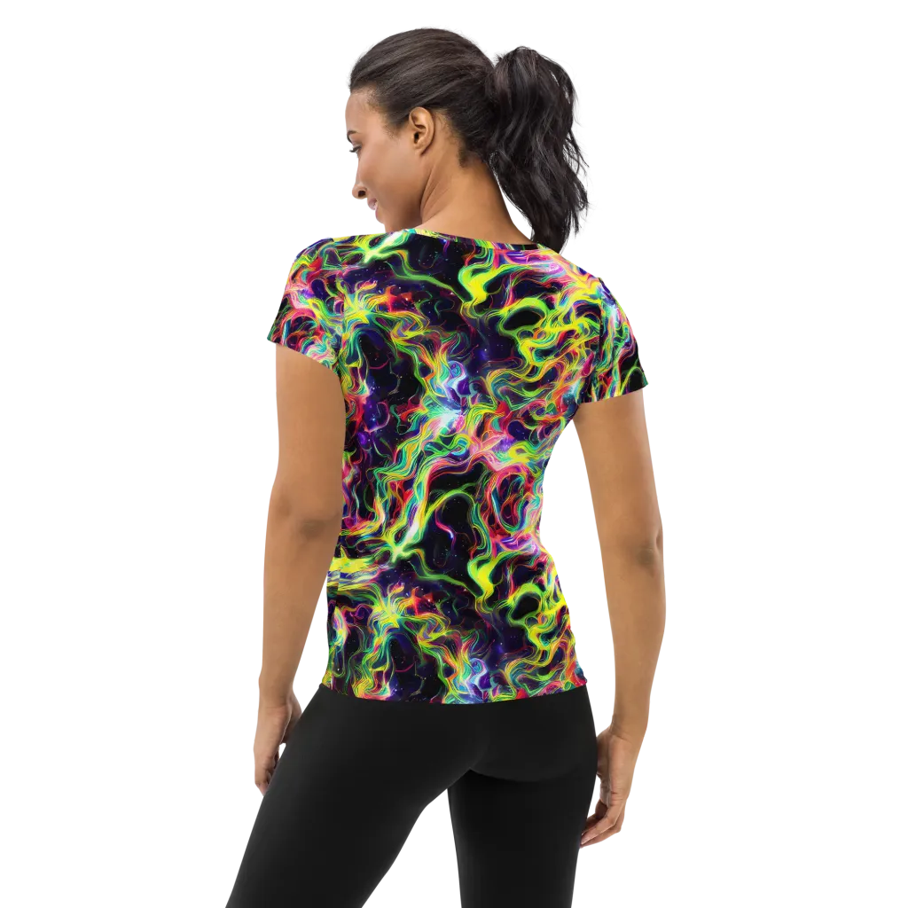 Infinite Flux on Women's Athletic T-Shirt — Back