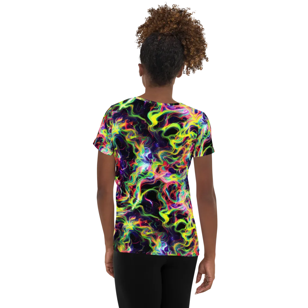 Infinite Flux on Women's Athletic T-Shirt — Back