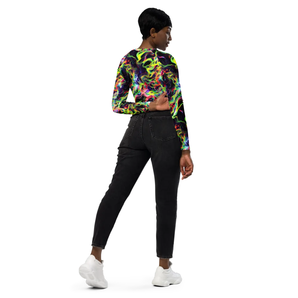 Infinite Flux on Long Sleeve Crop Top — Right Back
