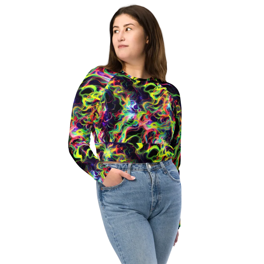 Infinite Flux on Long Sleeve Crop Top — Front