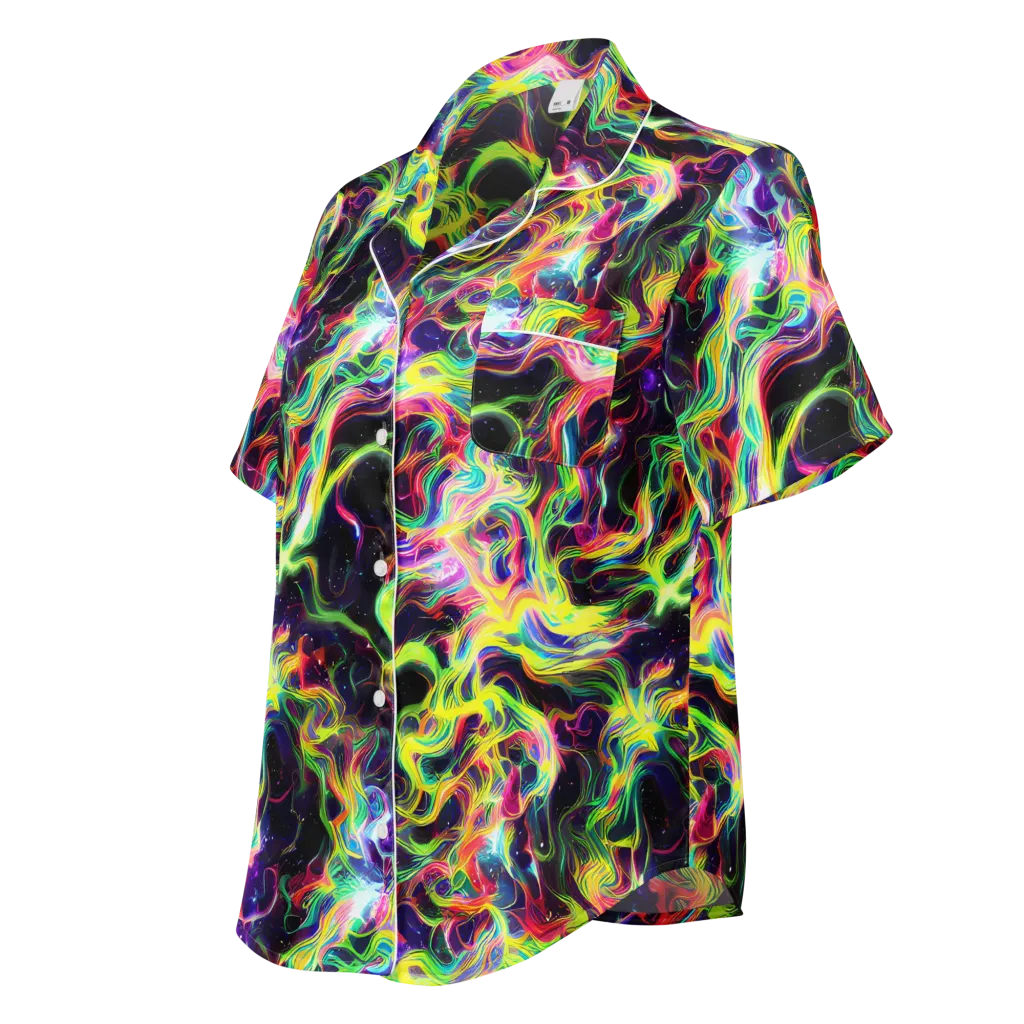 Infinite Flux on Women's Short Sleeve Pajama Top — Left Front