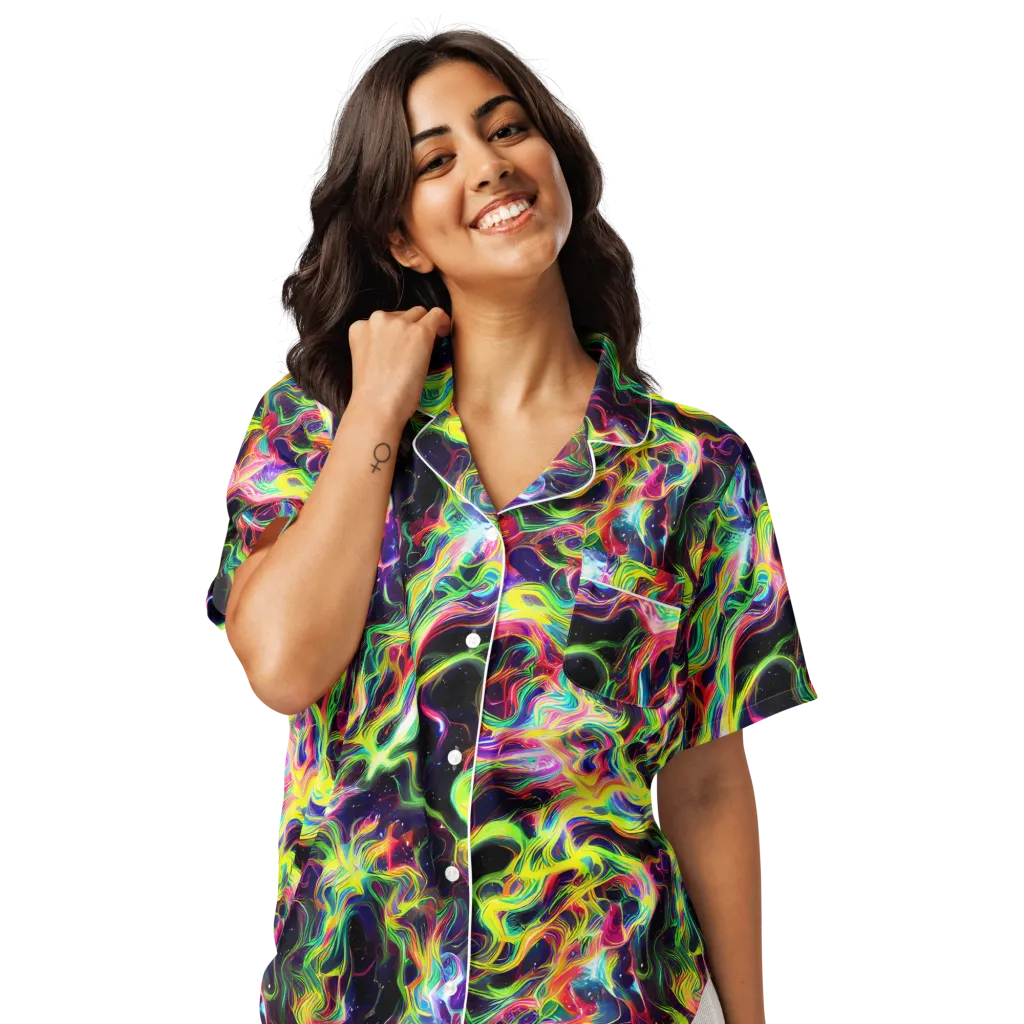 Infinite Flux on Women's Short Sleeve Pajama Top — Front