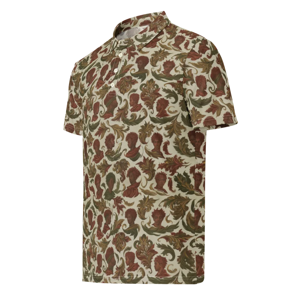 Laurel Portraits on Men's Slim Fit Polo Shirt — Left Front