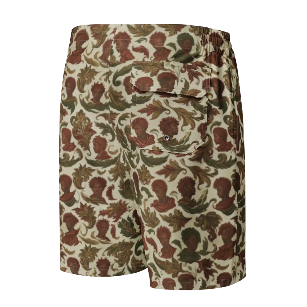 Laurel Portraits on Men's Board Shorts — Back