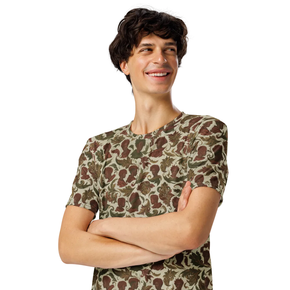 Laurel Portraits on Men's Crew Neck T-Shirt — Left Front