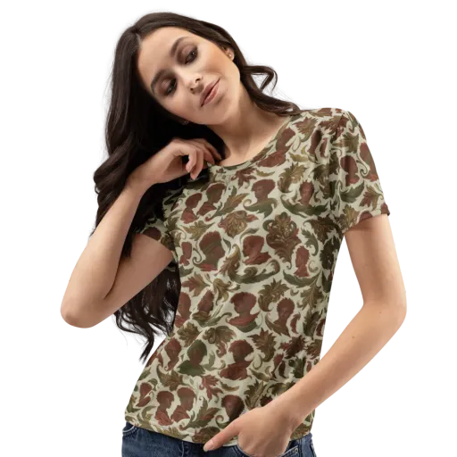 Laurel Portraits on a Women's Crew Neck T-Shirt