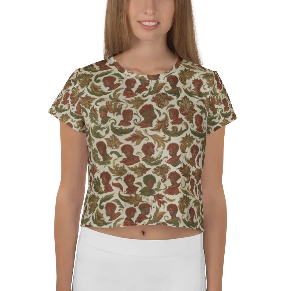 Laurel Portraits on Crop Tee — Front
