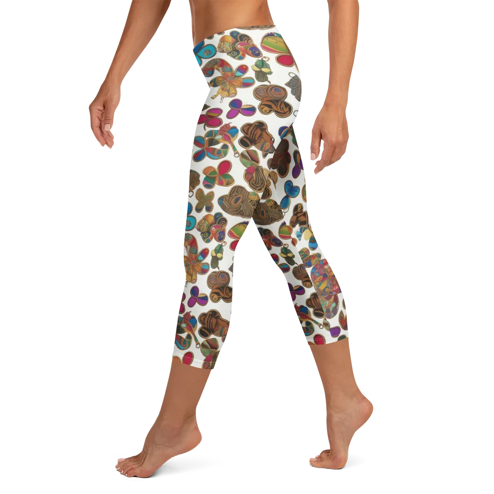 Kaleidoscope Charms on Capri Leggings — Left