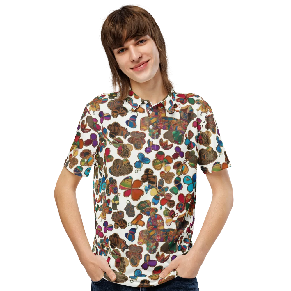 Kaleidoscope Charms on Men's Slim Fit Polo Shirt — Front