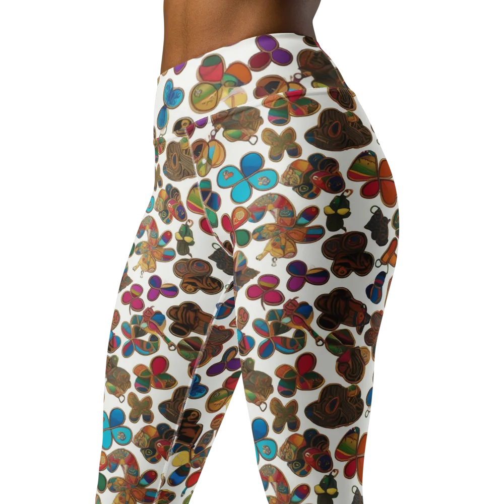 Kaleidoscope Charms on Yoga Leggings — Left Front