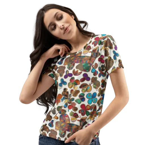 Kaleidoscope Charms on a Women's Crew Neck T-Shirt