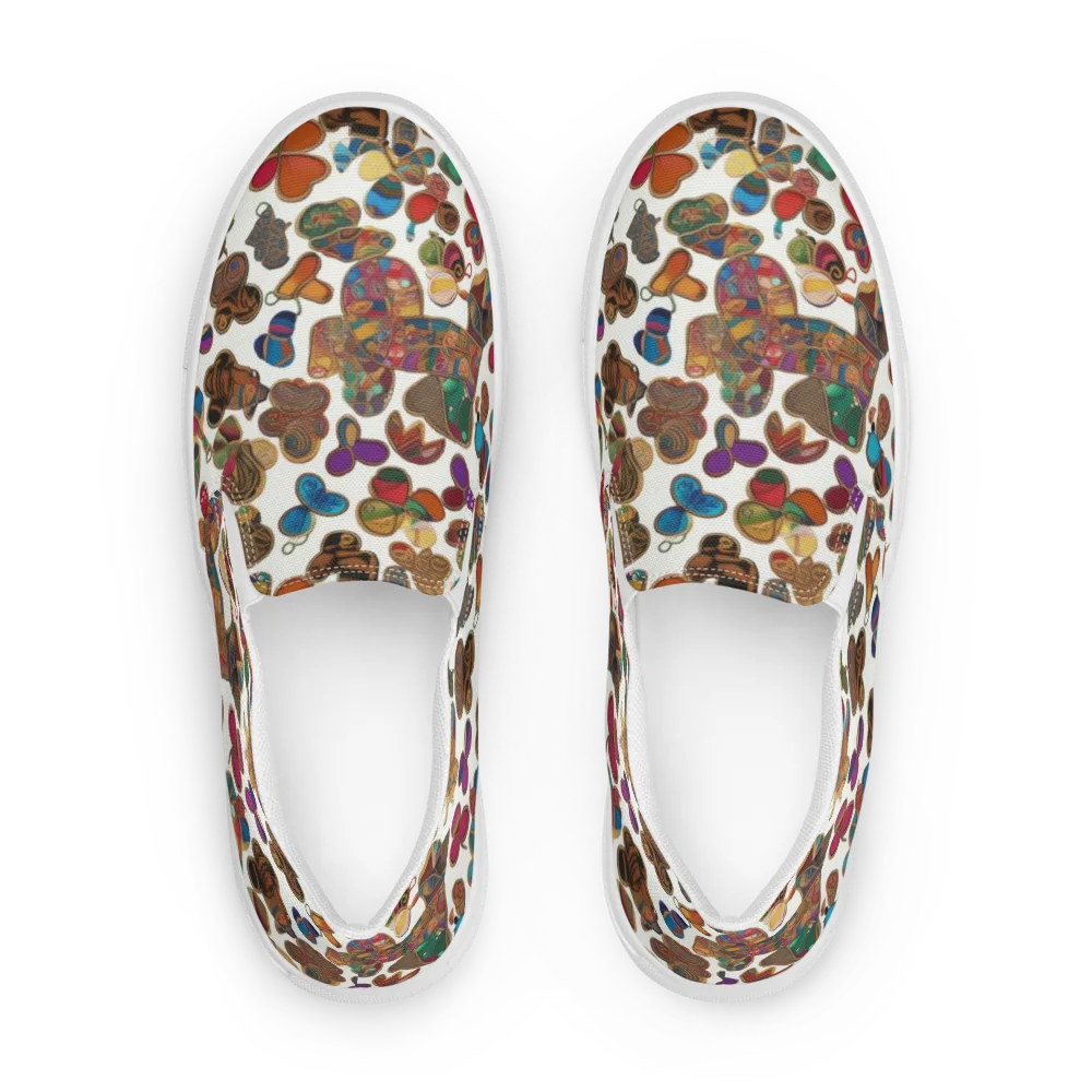 Kaleidoscope Charms on Men's Slip-On Canvas Shoes — Front
