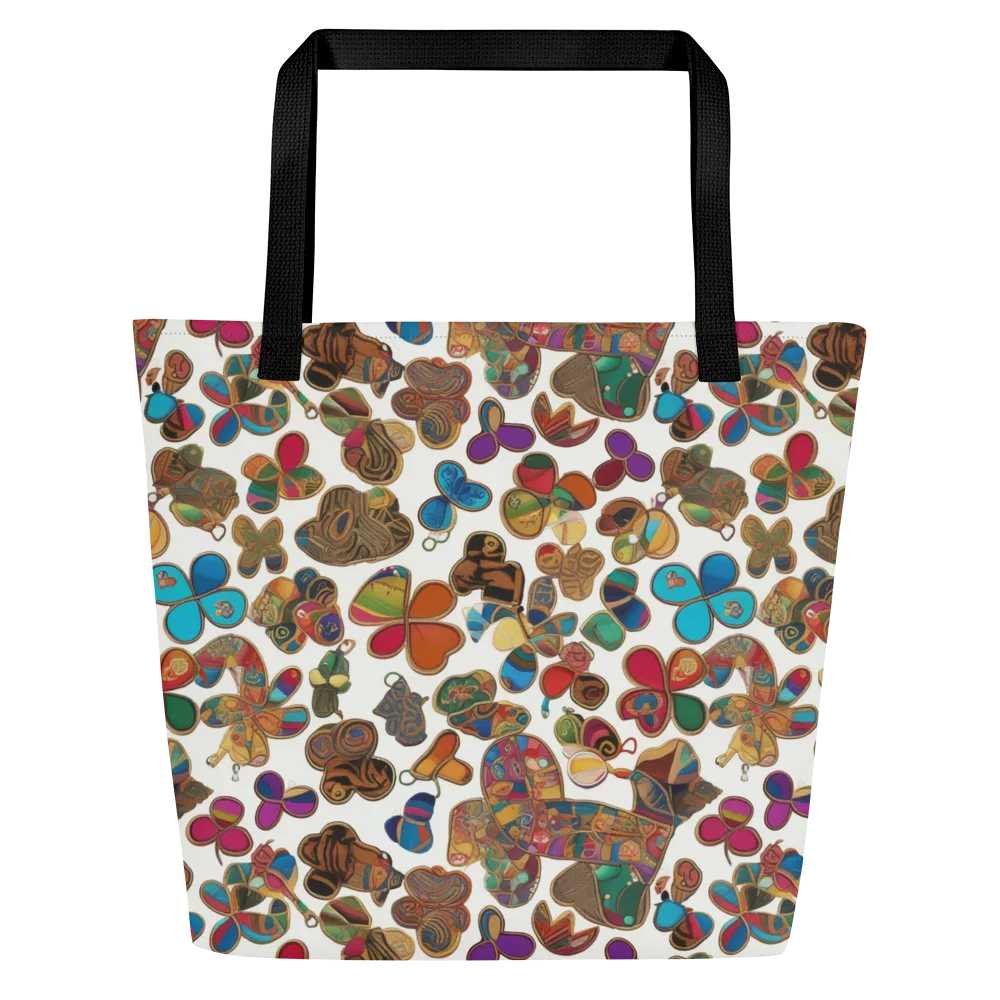 Kaleidoscope Charms on Large Tote Bag W/ Pocket — Front
