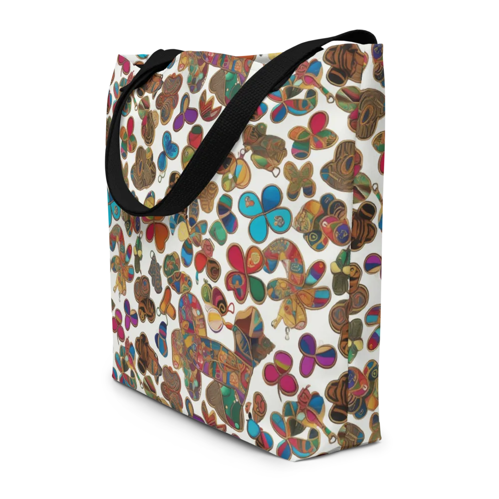 Kaleidoscope Charms on Large Tote Bag W/ Pocket — Front
