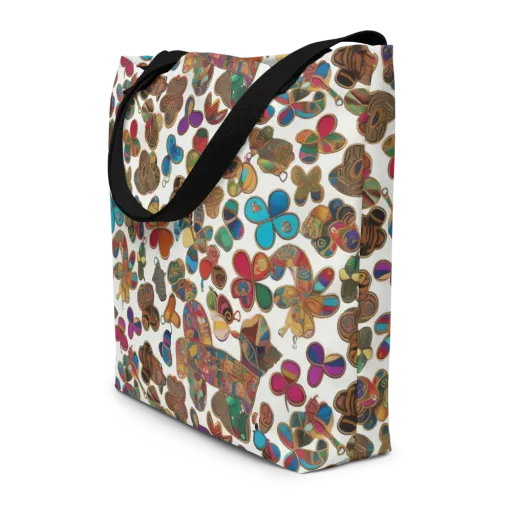Kaleidoscope Charms on a Large Tote Bag W/ Pocket