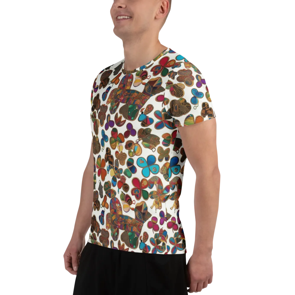 Kaleidoscope Charms on Men's Athletic T-Shirt — Left
