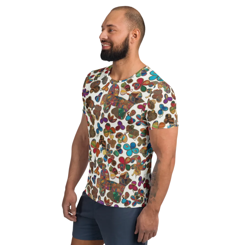 Kaleidoscope Charms on Men's Athletic T-Shirt — Left