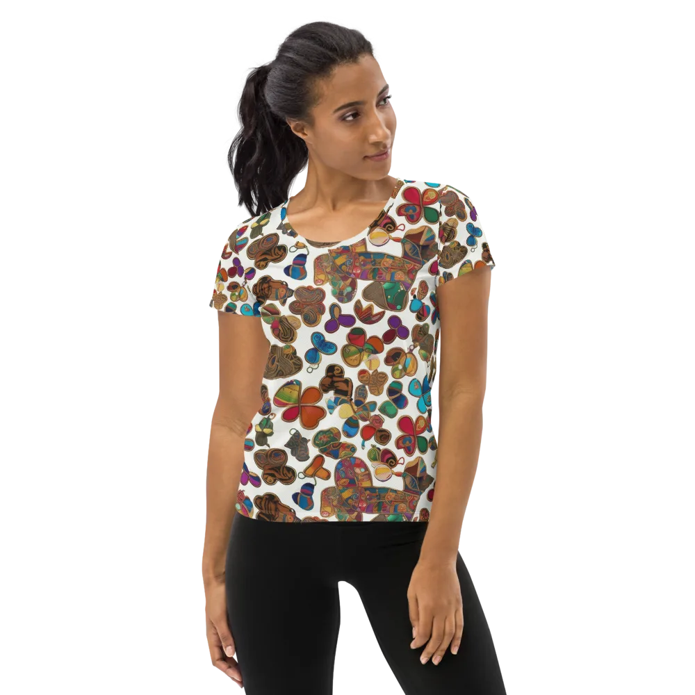 Kaleidoscope Charms on Women's Athletic T-Shirt — Front