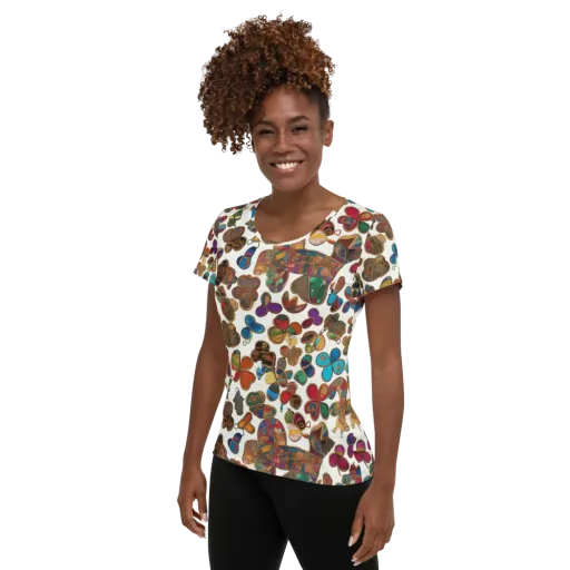 Kaleidoscope Charms on a Women's Athletic T-Shirt