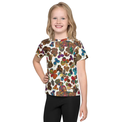 Kaleidoscope Charms on a Kids Crew Neck T-Shirt