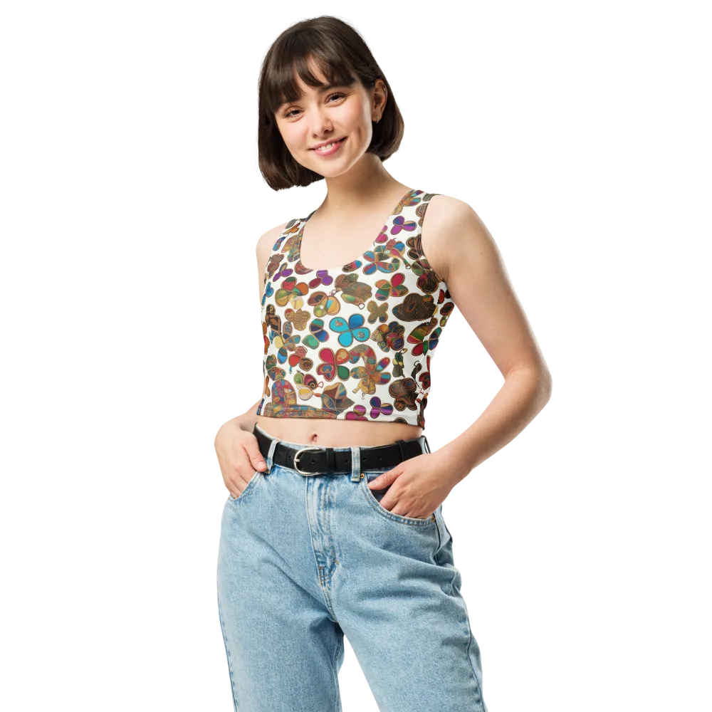 Kaleidoscope Charms on Crop Top — Front