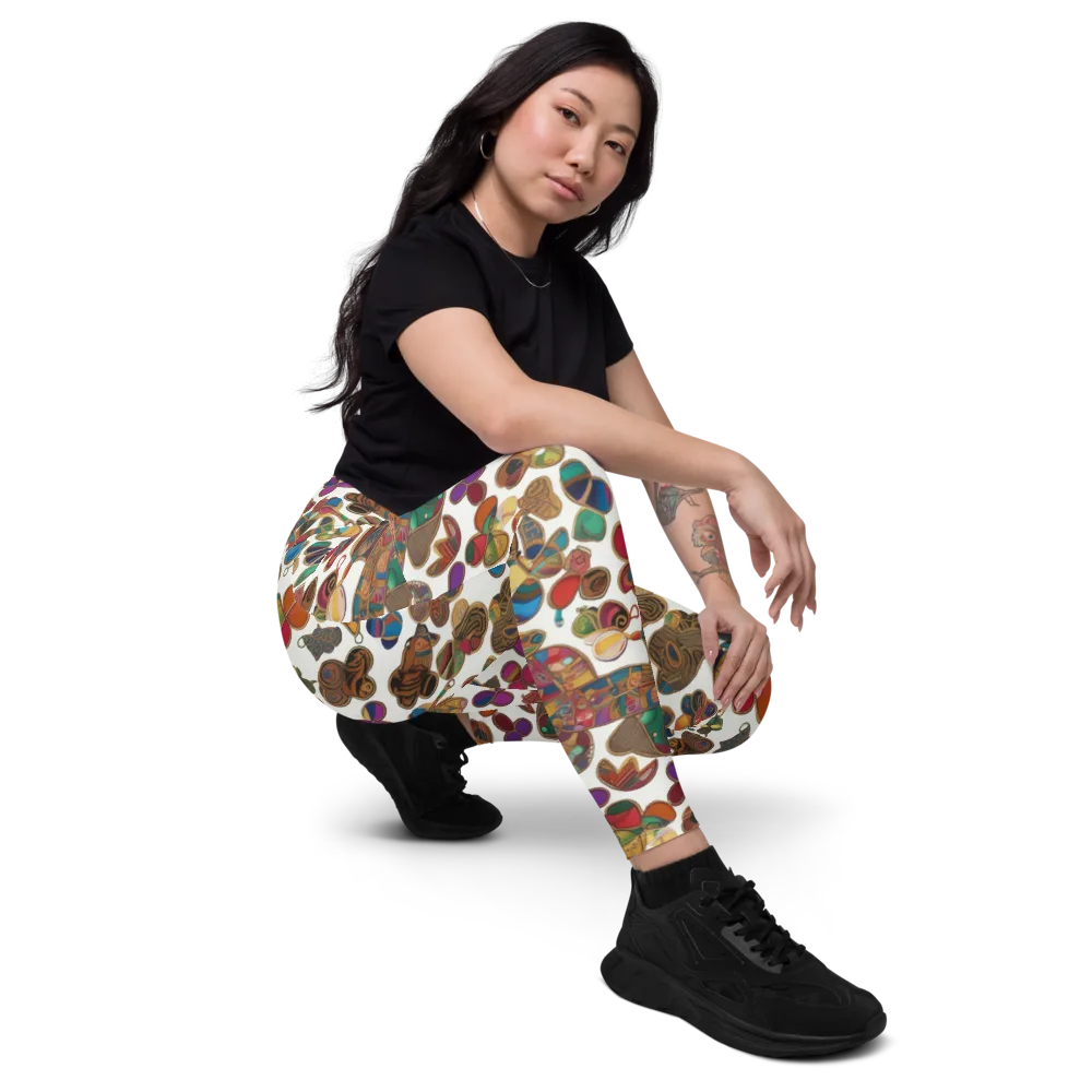 Kaleidoscope Charms on Leggings with Pockets — Right Front