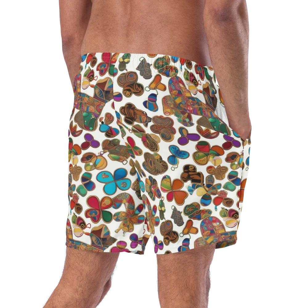 Kaleidoscope Charms on Swim Trunks — Right Back