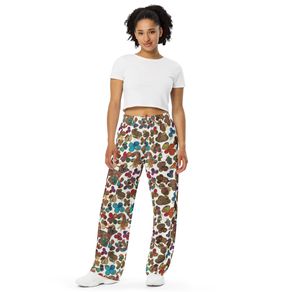 Kaleidoscope Charms on Wide-Leg Pants — Front