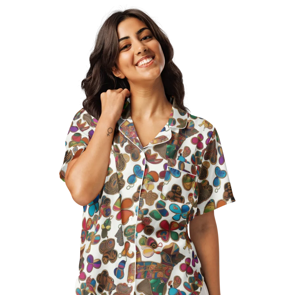 Kaleidoscope Charms on Women's Short Sleeve Pajama Top — Front