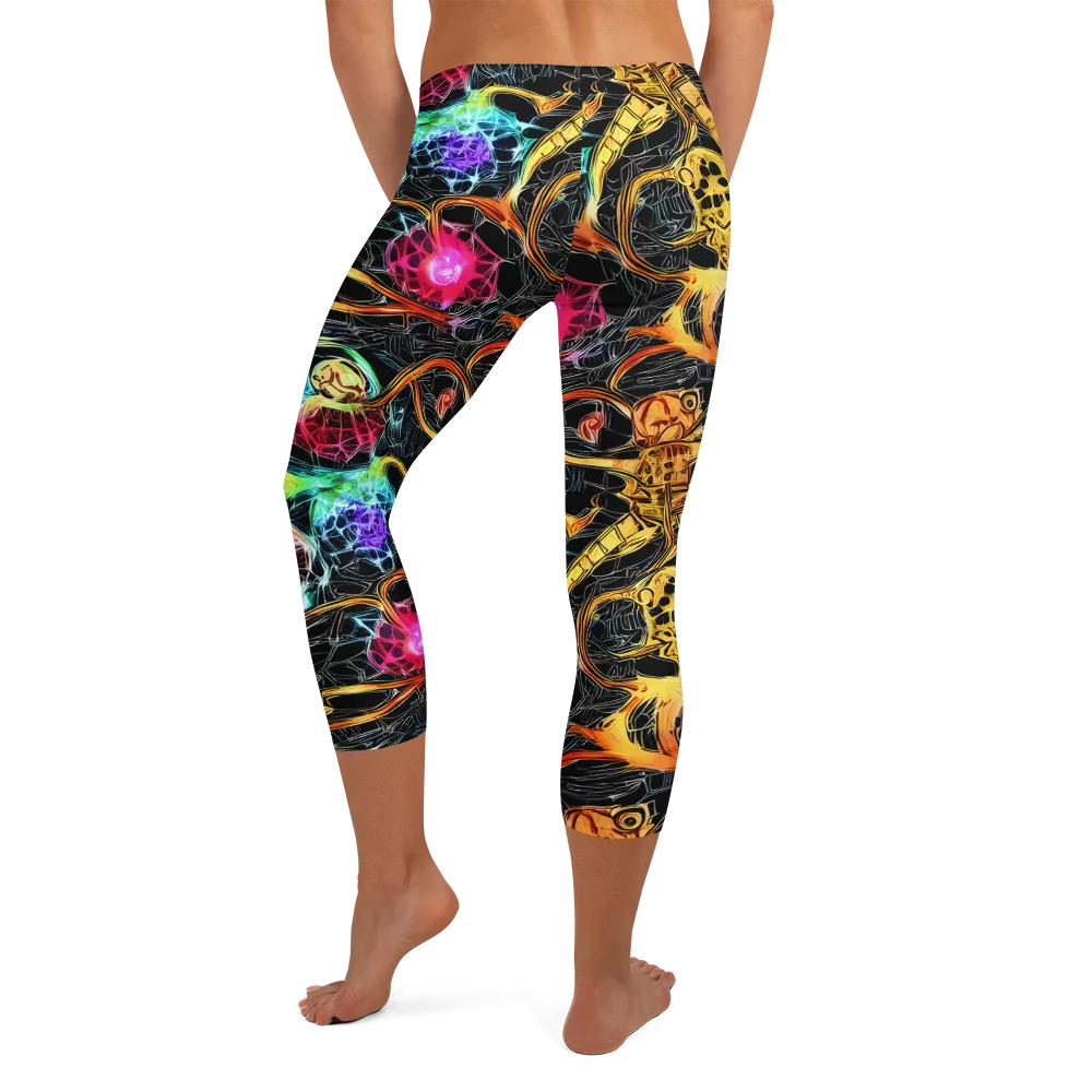 Psychedelic Pulsar on Capri Leggings — Back