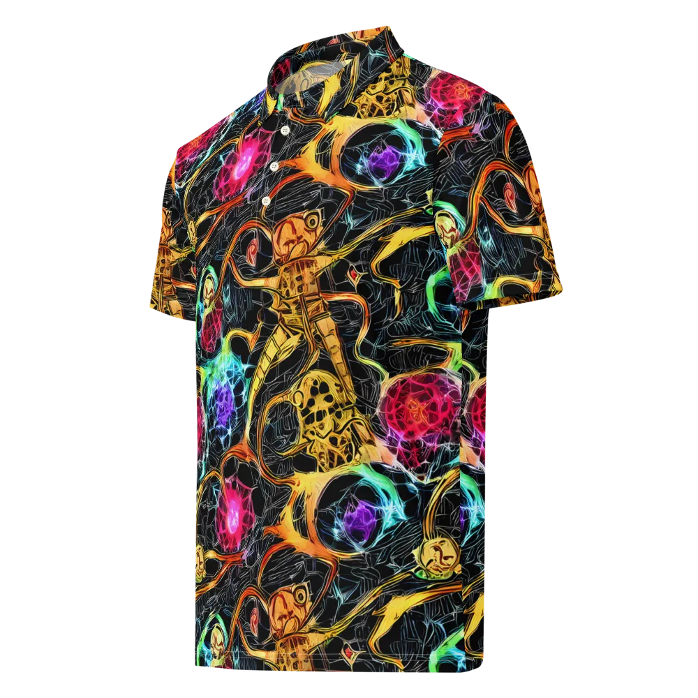Psychedelic Pulsar on Men's Slim Fit Polo Shirt — Left Front