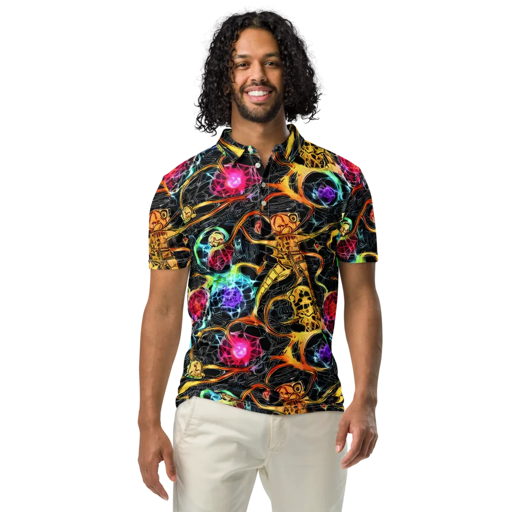 Psychedelic Pulsar on Men's Slim Fit Polo Shirt — Front