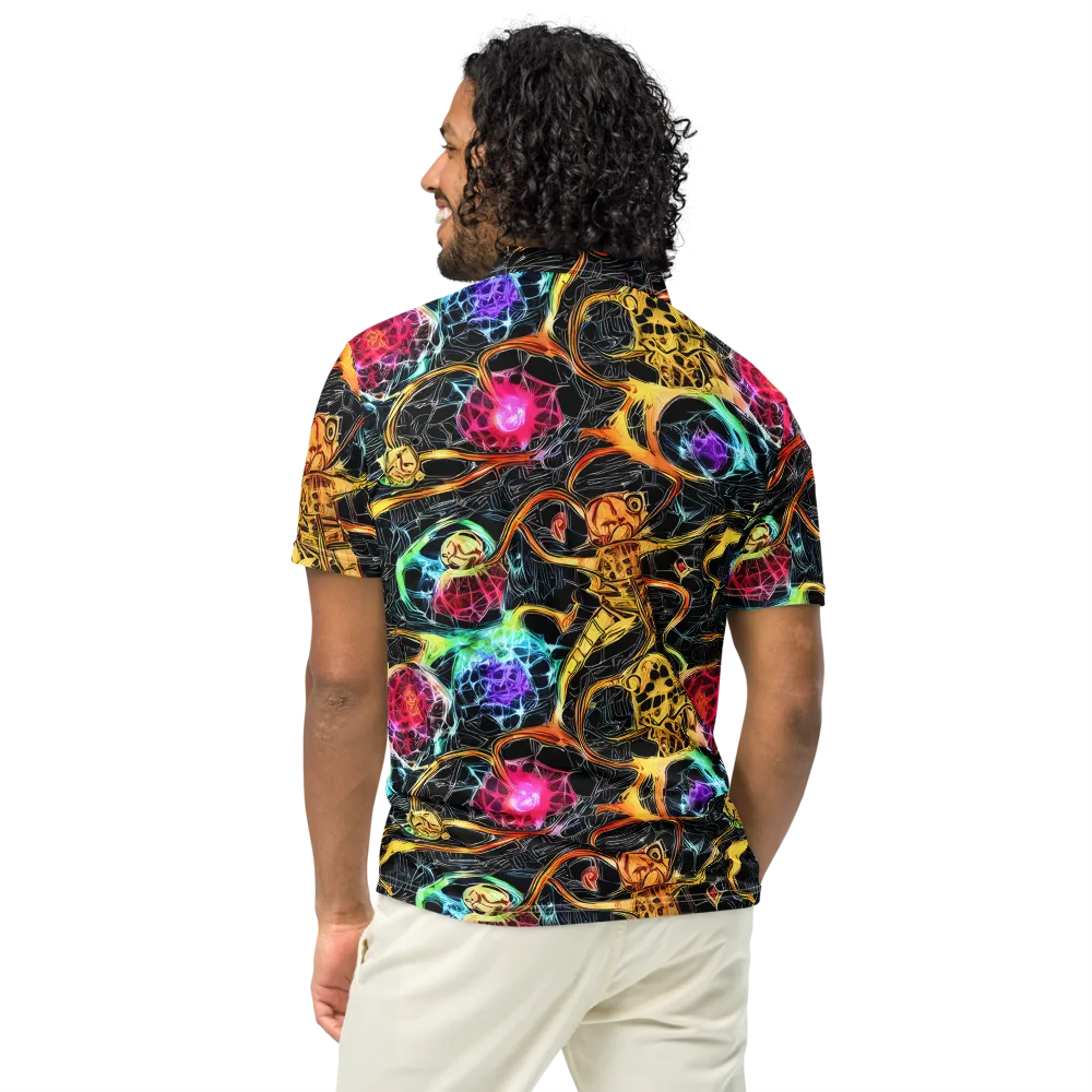 Psychedelic Pulsar on Men's Slim Fit Polo Shirt — Back