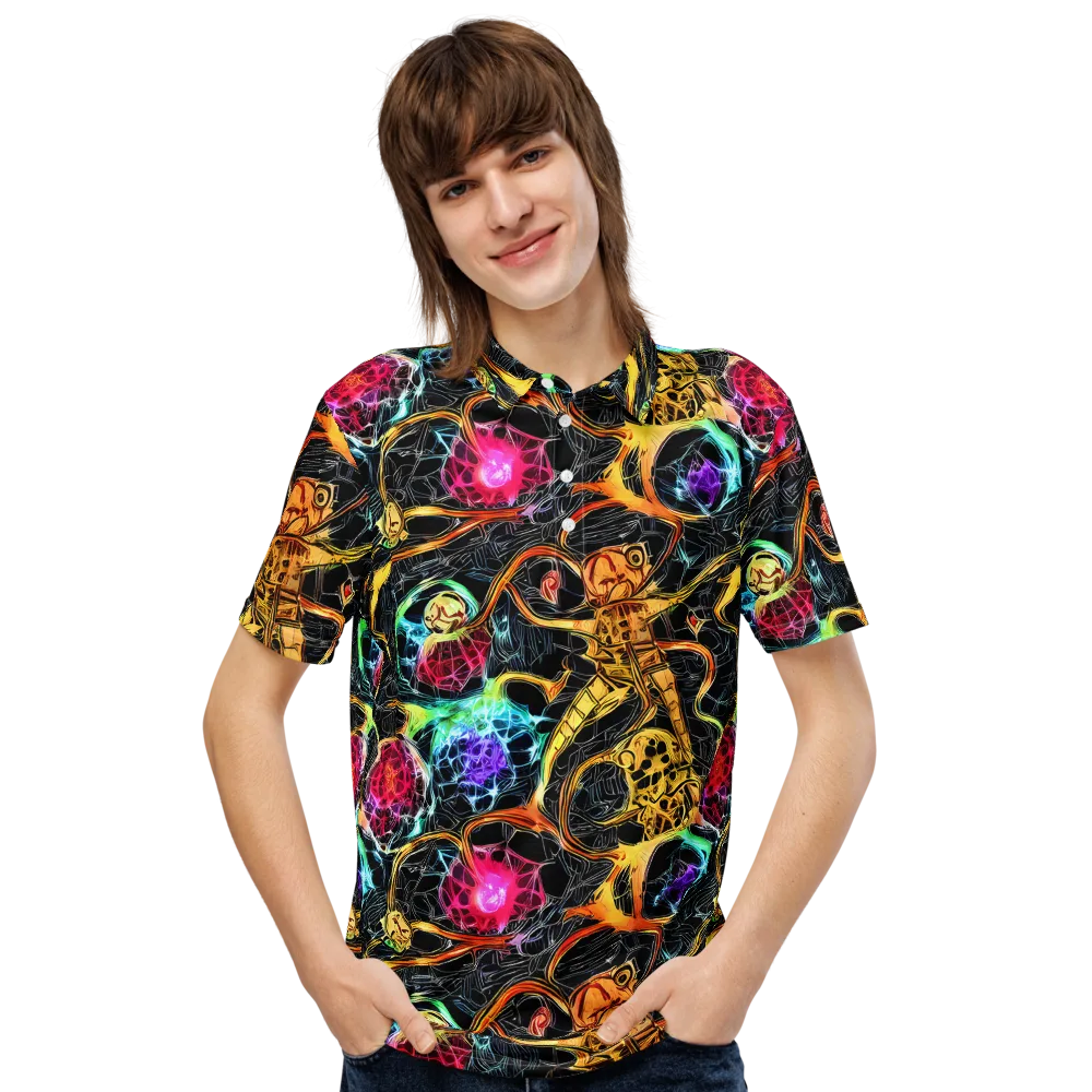 Psychedelic Pulsar on Men's Slim Fit Polo Shirt — Front